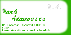 mark adamovits business card